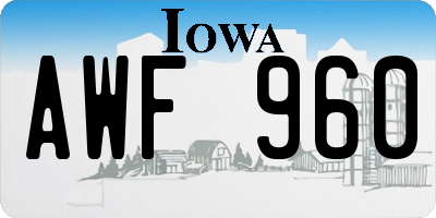 IA license plate AWF960