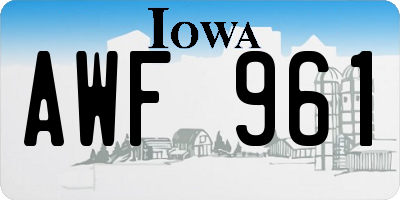IA license plate AWF961