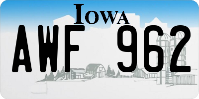 IA license plate AWF962