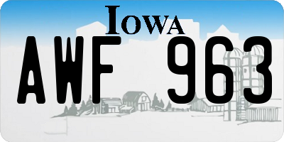 IA license plate AWF963
