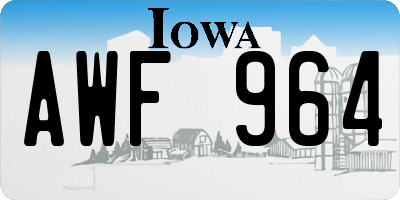 IA license plate AWF964