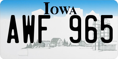 IA license plate AWF965