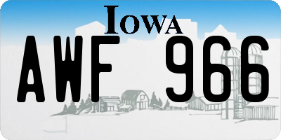 IA license plate AWF966