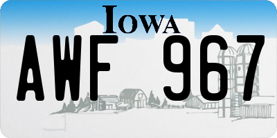 IA license plate AWF967
