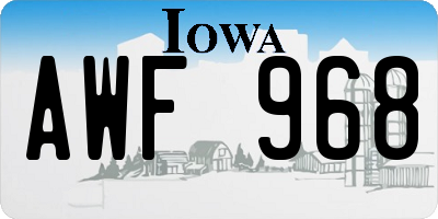 IA license plate AWF968