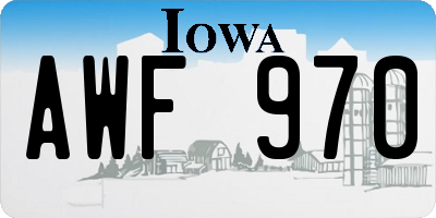 IA license plate AWF970