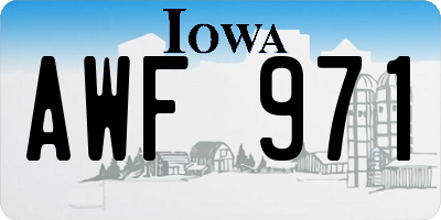 IA license plate AWF971