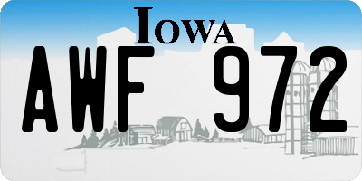 IA license plate AWF972