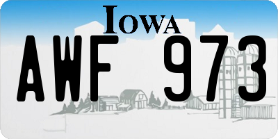 IA license plate AWF973
