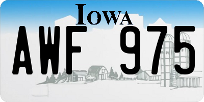 IA license plate AWF975