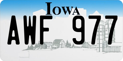 IA license plate AWF977