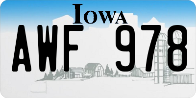 IA license plate AWF978