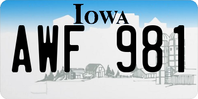 IA license plate AWF981