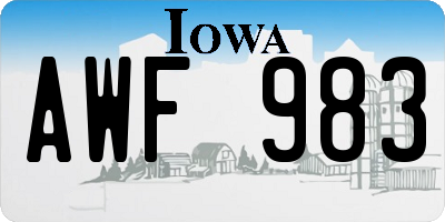 IA license plate AWF983