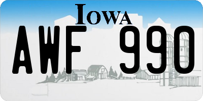 IA license plate AWF990