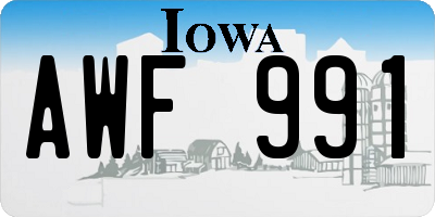 IA license plate AWF991