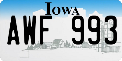 IA license plate AWF993