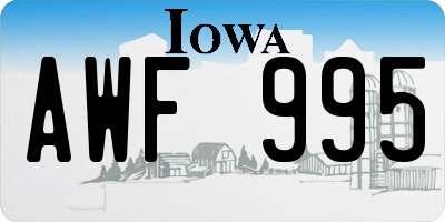 IA license plate AWF995