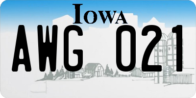 IA license plate AWG021