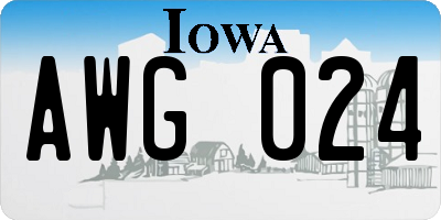IA license plate AWG024