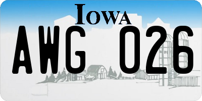 IA license plate AWG026