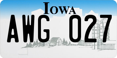 IA license plate AWG027