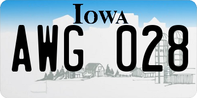IA license plate AWG028