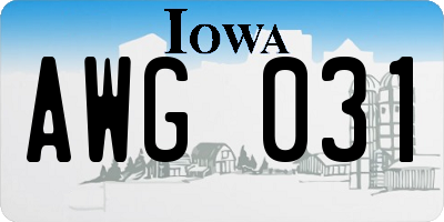 IA license plate AWG031