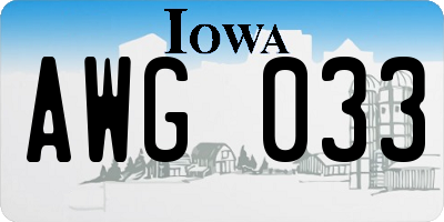 IA license plate AWG033