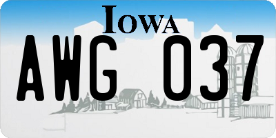 IA license plate AWG037