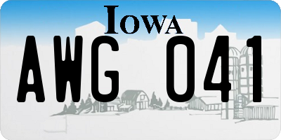 IA license plate AWG041