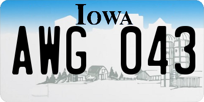 IA license plate AWG043