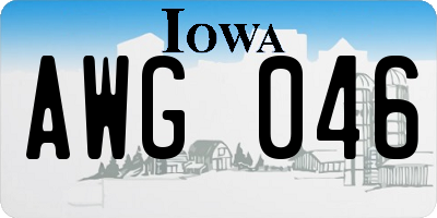 IA license plate AWG046