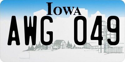 IA license plate AWG049
