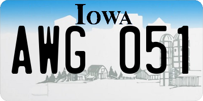 IA license plate AWG051