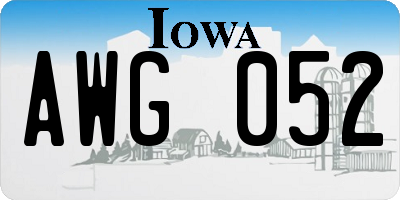 IA license plate AWG052