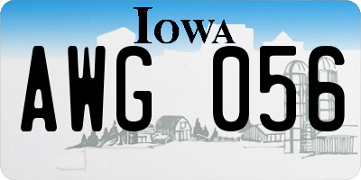 IA license plate AWG056