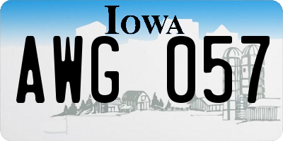 IA license plate AWG057