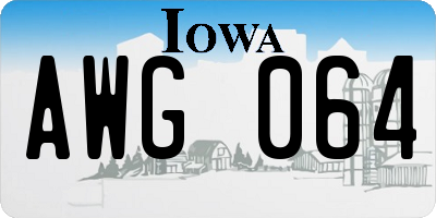 IA license plate AWG064