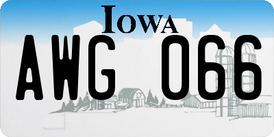 IA license plate AWG066