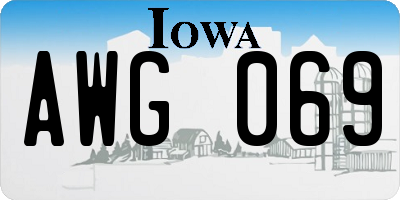 IA license plate AWG069