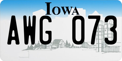 IA license plate AWG073