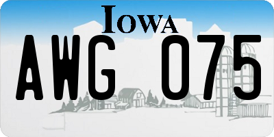 IA license plate AWG075