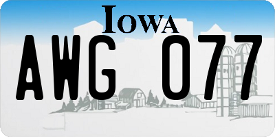 IA license plate AWG077
