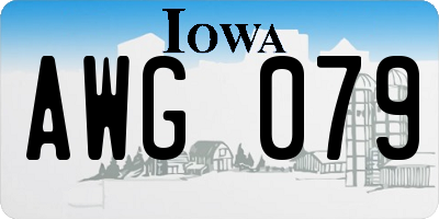 IA license plate AWG079