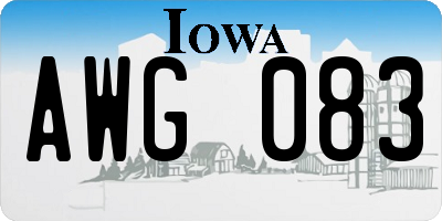 IA license plate AWG083