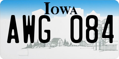 IA license plate AWG084