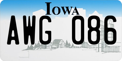 IA license plate AWG086