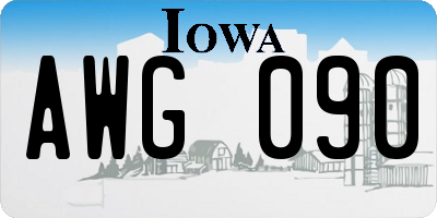 IA license plate AWG090