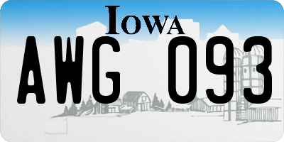 IA license plate AWG093